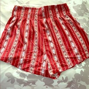 Shirred Waist Tribal Shorts